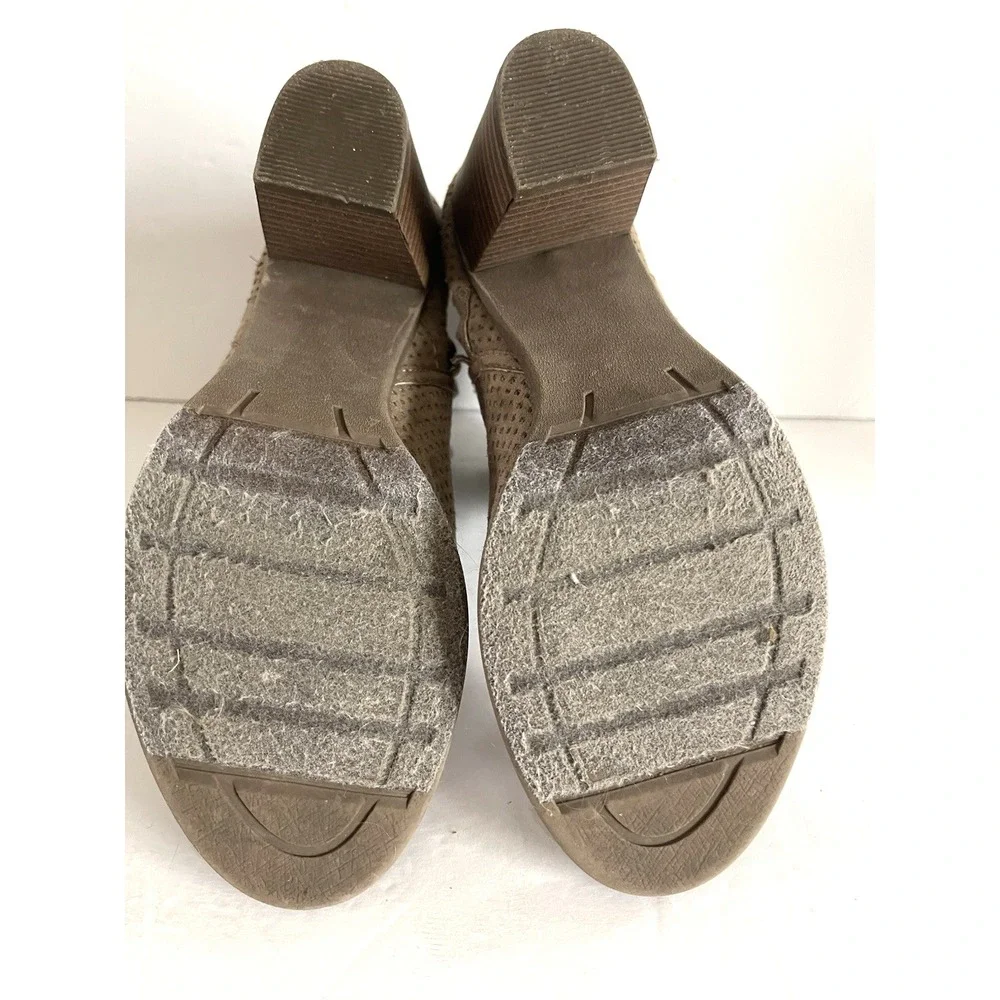 Boho Chic Open Toe‎ Bootie 7M Tan Desert Minimalist Festival